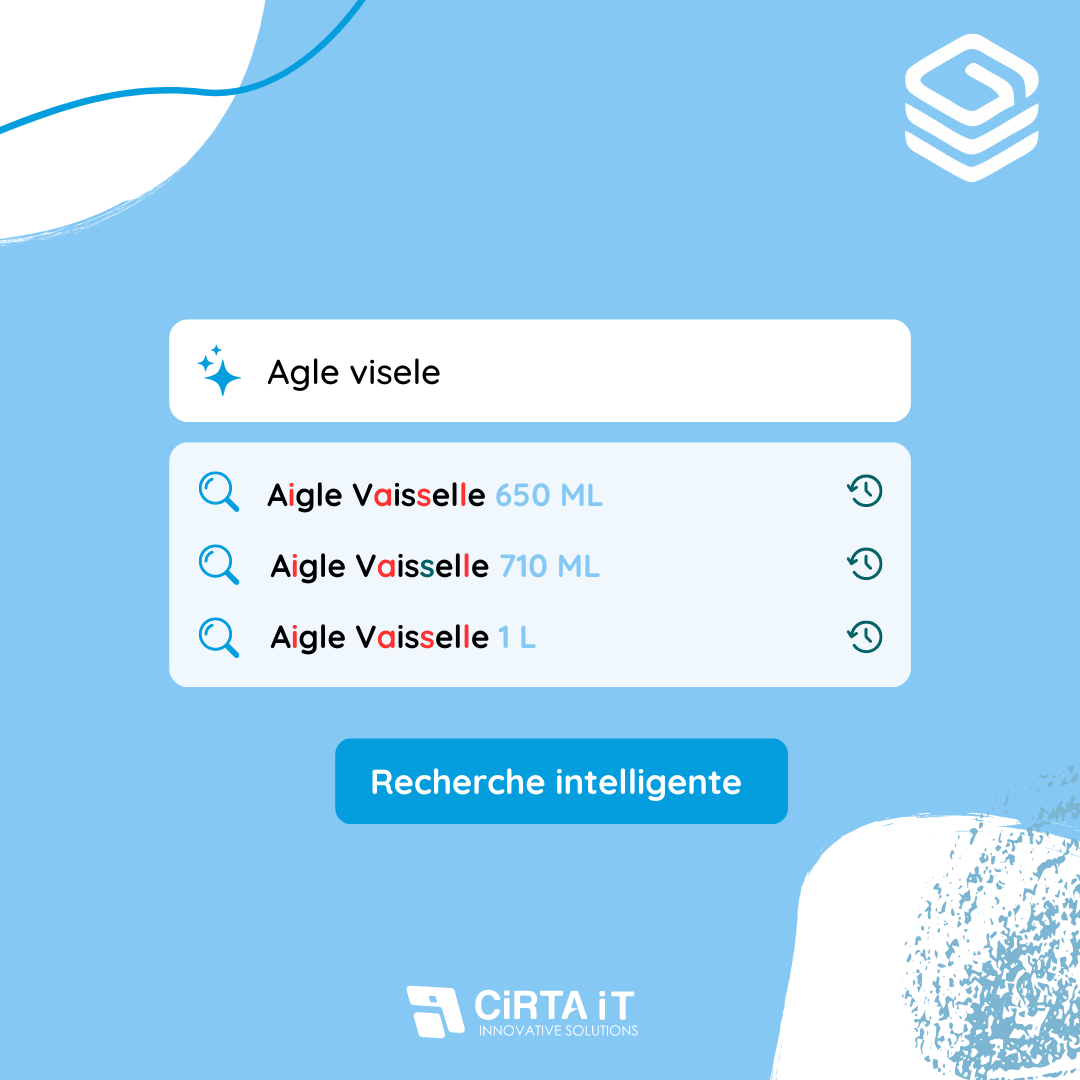 Fautes de frappe ? Pas de problème ! Avec la recherche intelligente de GestiumERP